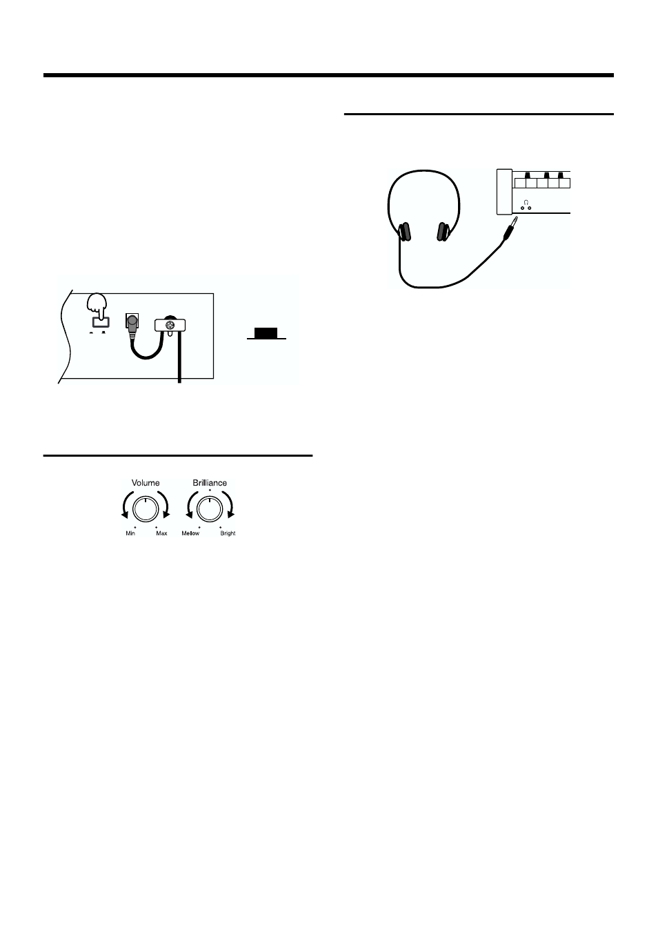 Turning off the power, Adjusting the sound’s volume and brilliance, Connecting headphones | Adjusts the overall volume level (p. 11), Adjusts the tone brightness (p. 11), 11 before you play | Roland FP-3 User Manual | Page 11 / 64