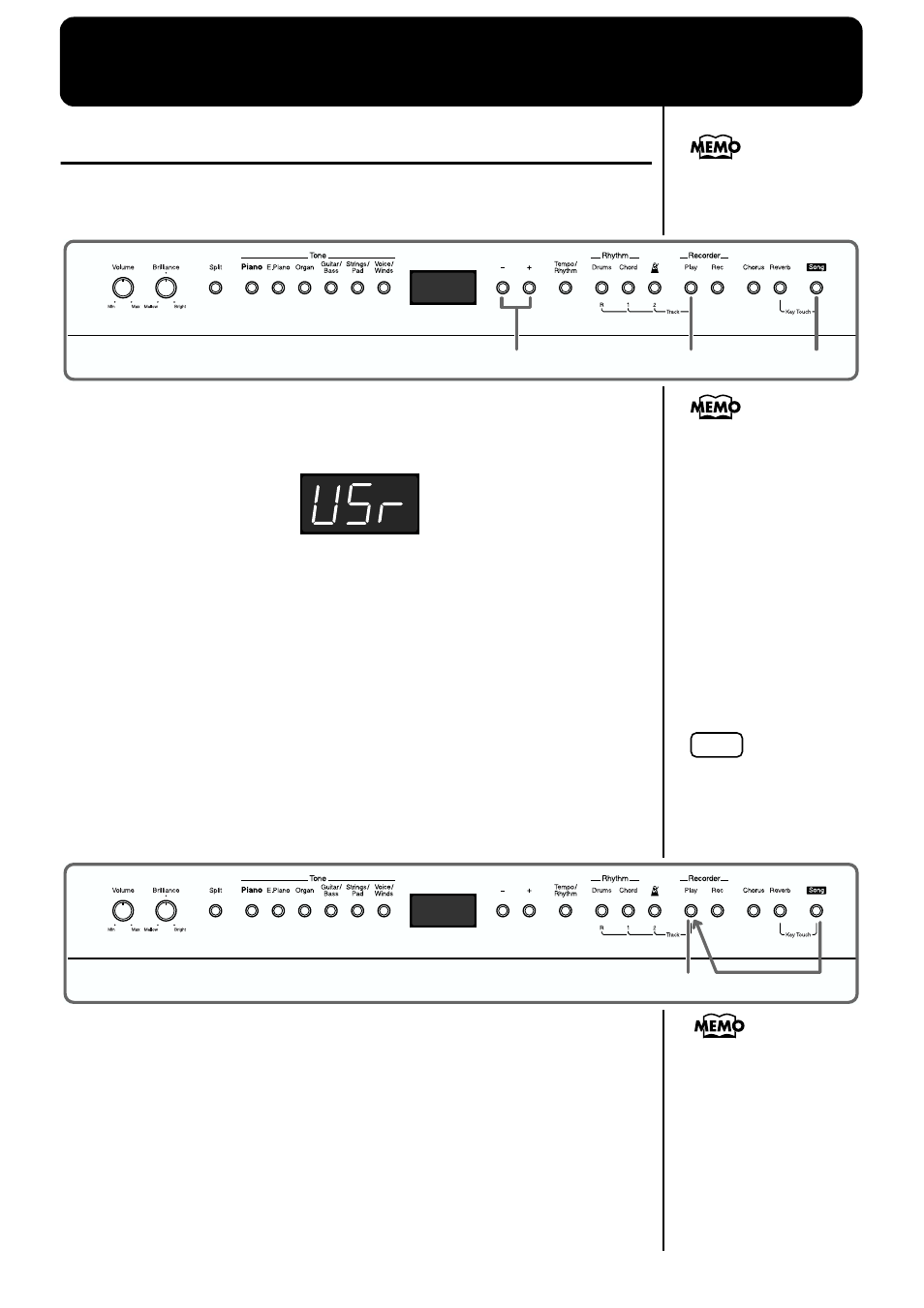 Chapter 1 playing the keyboard, Listening to internal songs, Playing back all songs continuously | All song play), Performances (p. 12), For selecting internal songs (p. 12) | Roland FP-3 User Manual | Page 12 / 64