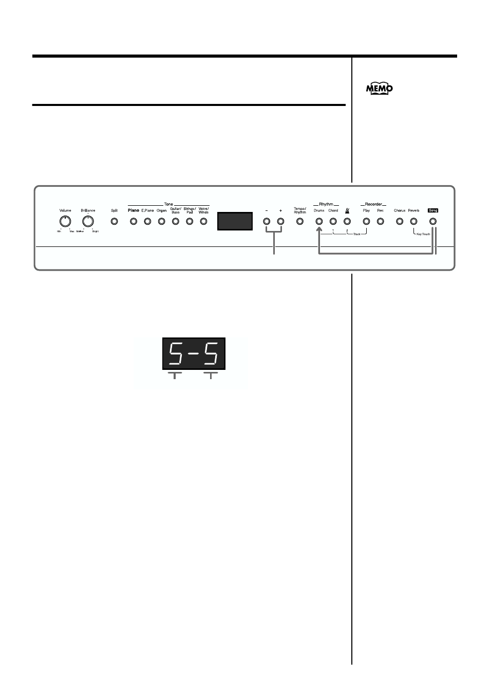 Changing the volume balance between the keyboard, And the rhythm | Roland FP-3 User Manual | Page 32 / 64