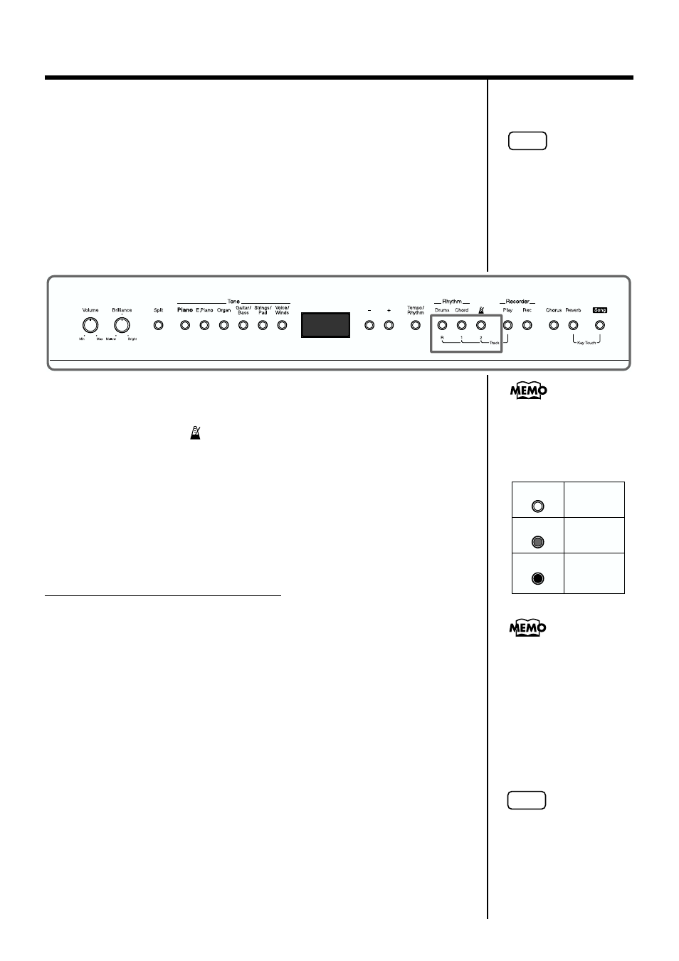 Recording selected track buttons | Roland FP-3 User Manual | Page 36 / 64