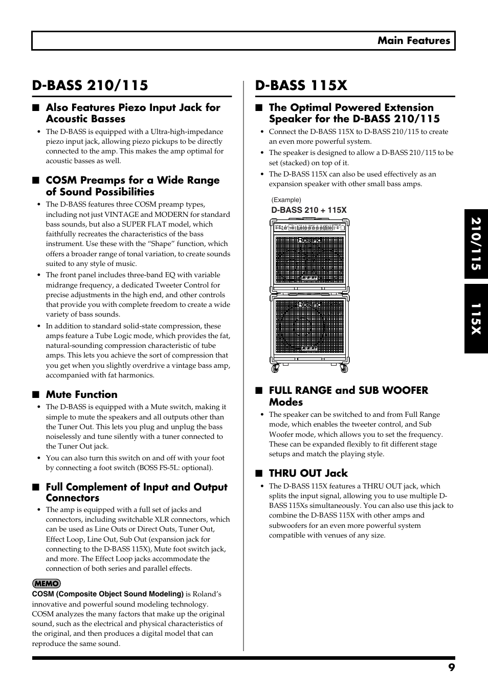 D-bass 210/115, D-bass 115x | Roland 115 User Manual | Page 9 / 24