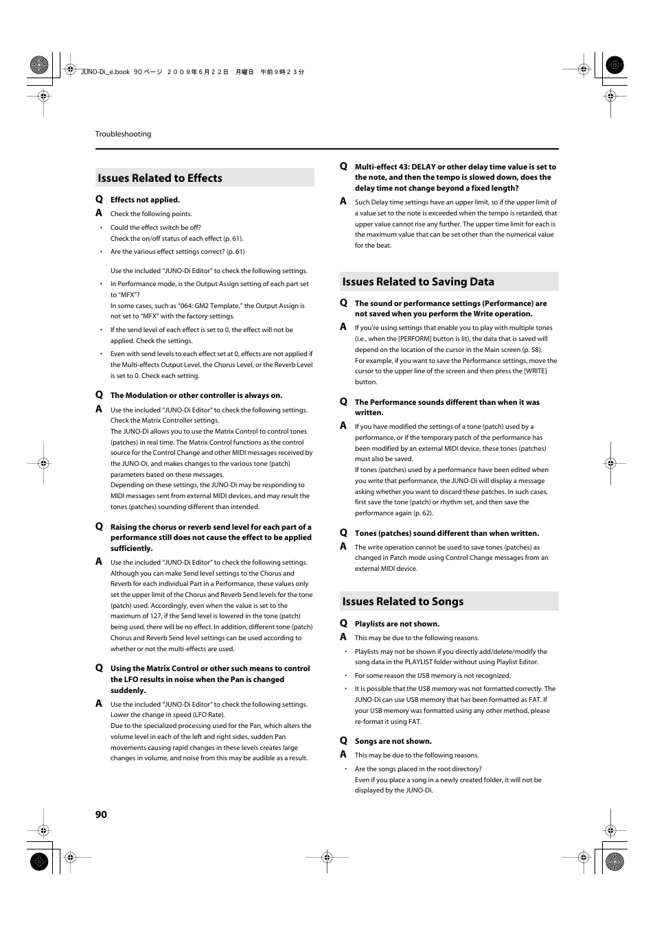 Roland JUNO-Di User Manual | Page 90 / 136