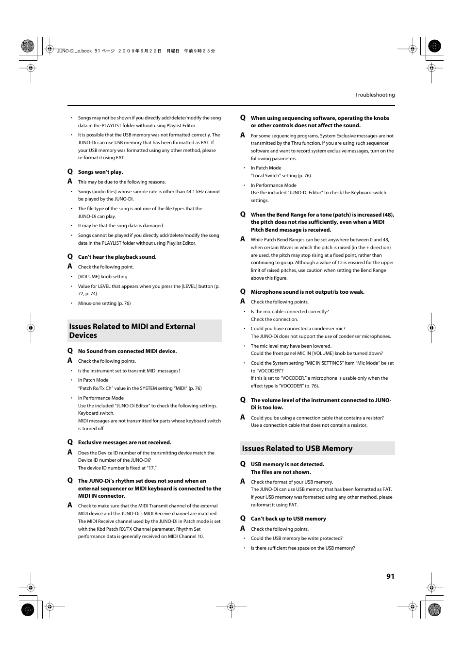 Roland JUNO-Di User Manual | Page 91 / 136