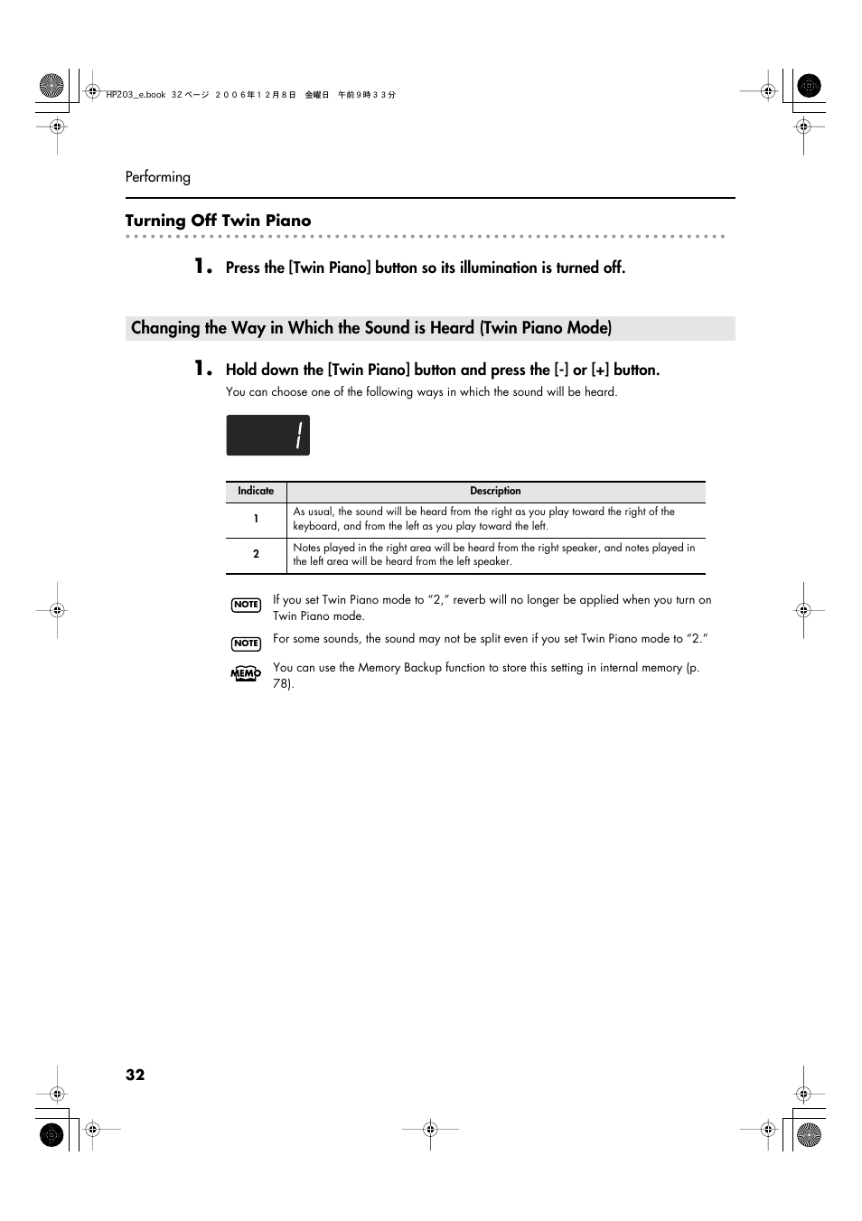 Roland HP-203 User Manual | Page 34 / 108