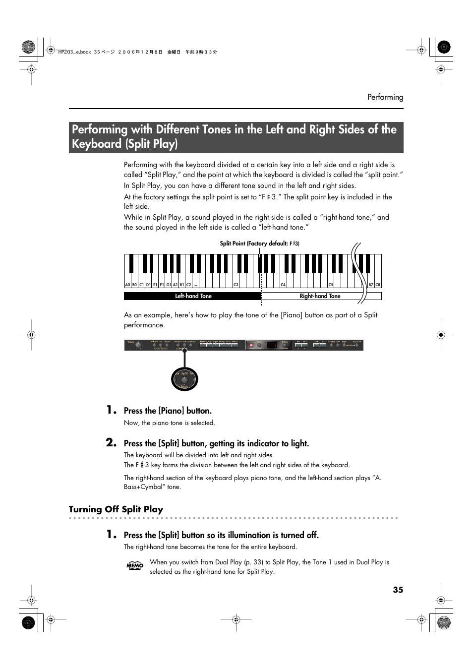 Area (p. 35) | Roland HP-203 User Manual | Page 37 / 108