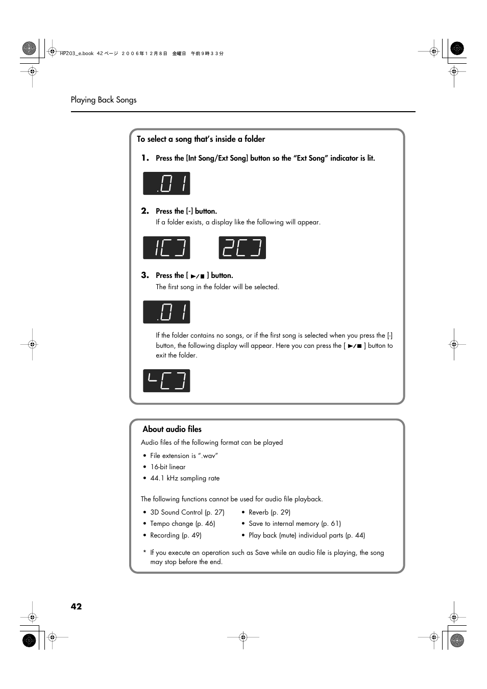 Roland HP-203 User Manual | Page 44 / 108