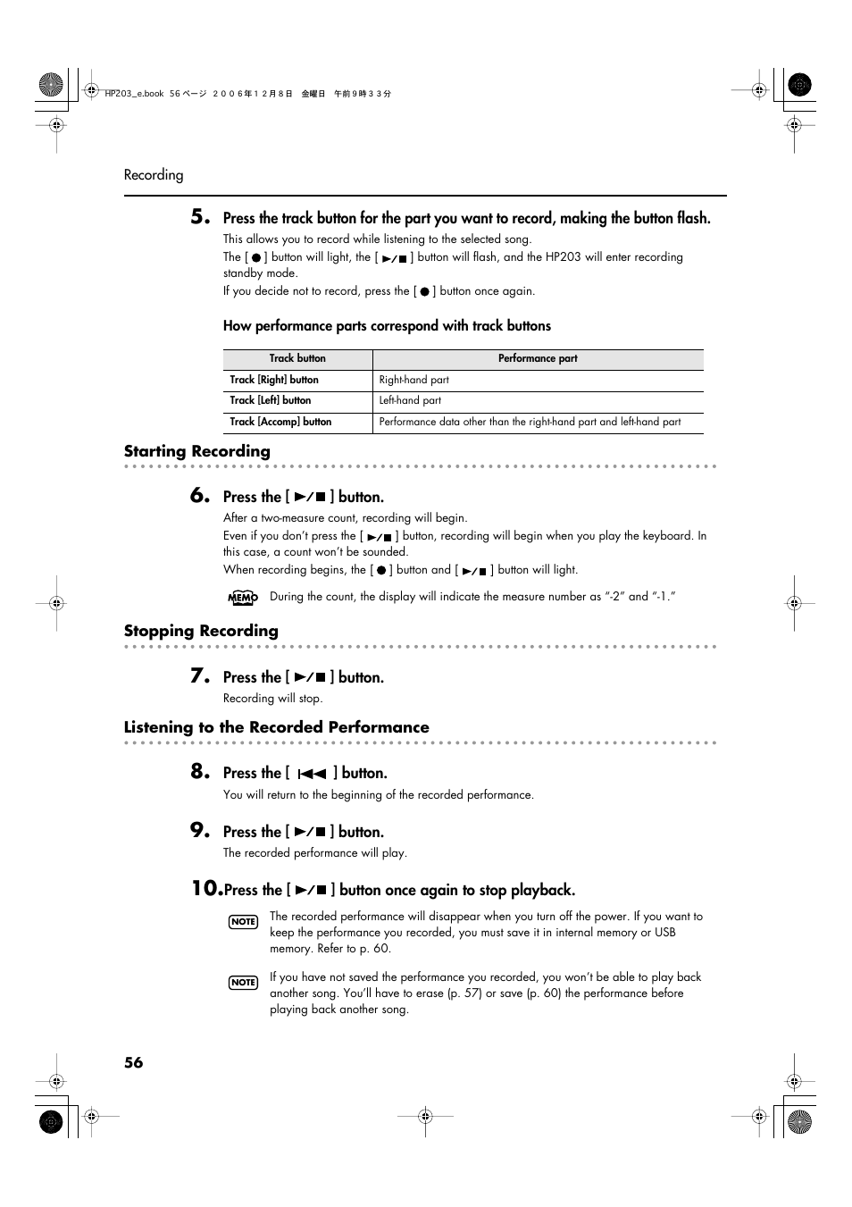 Roland HP-203 User Manual | Page 58 / 108