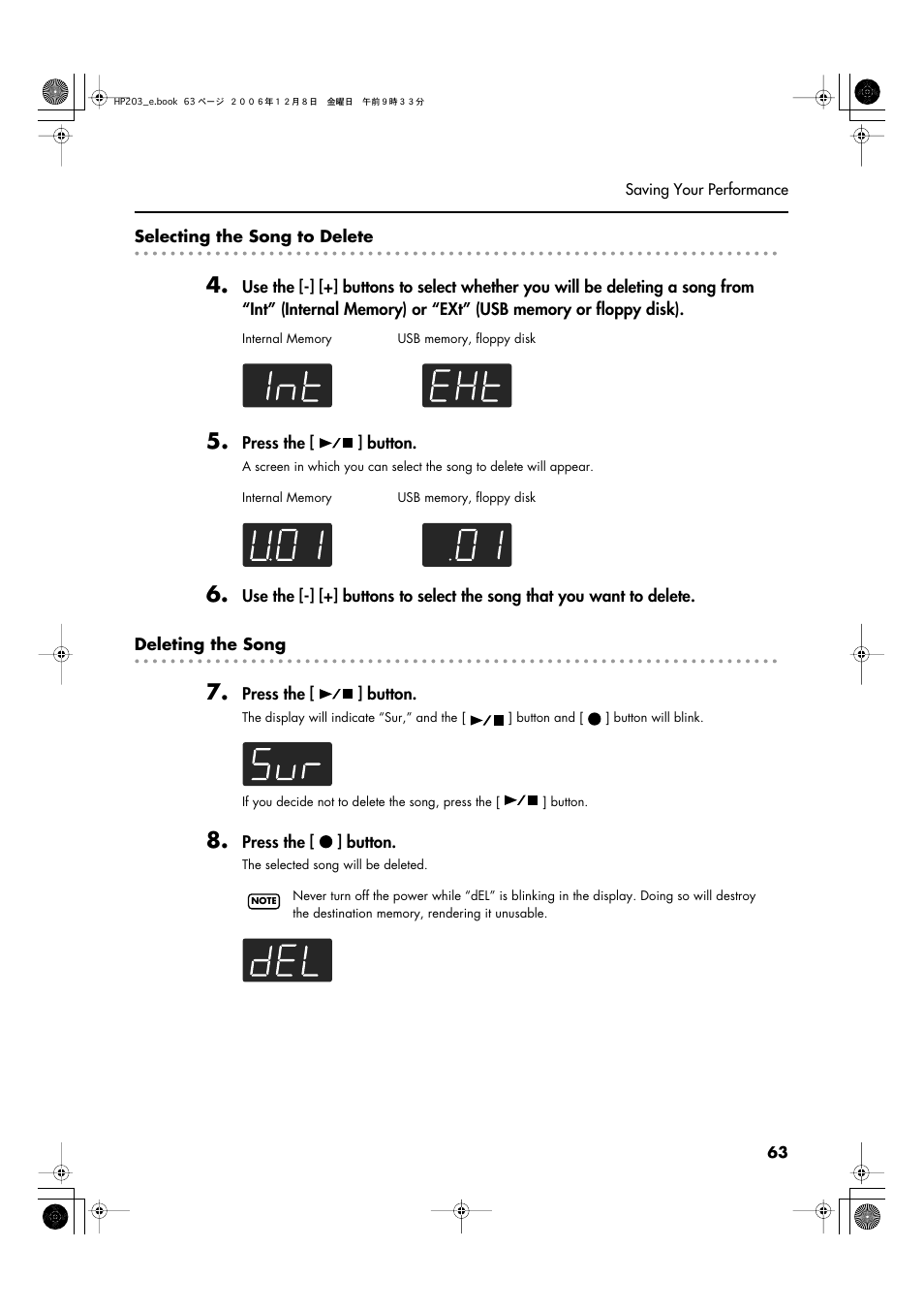 Roland HP-203 User Manual | Page 65 / 108