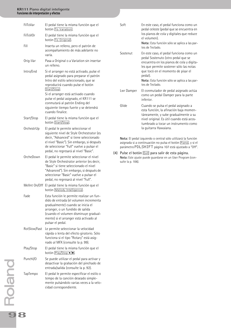 Roland KR111 User Manual | Page 100 / 186