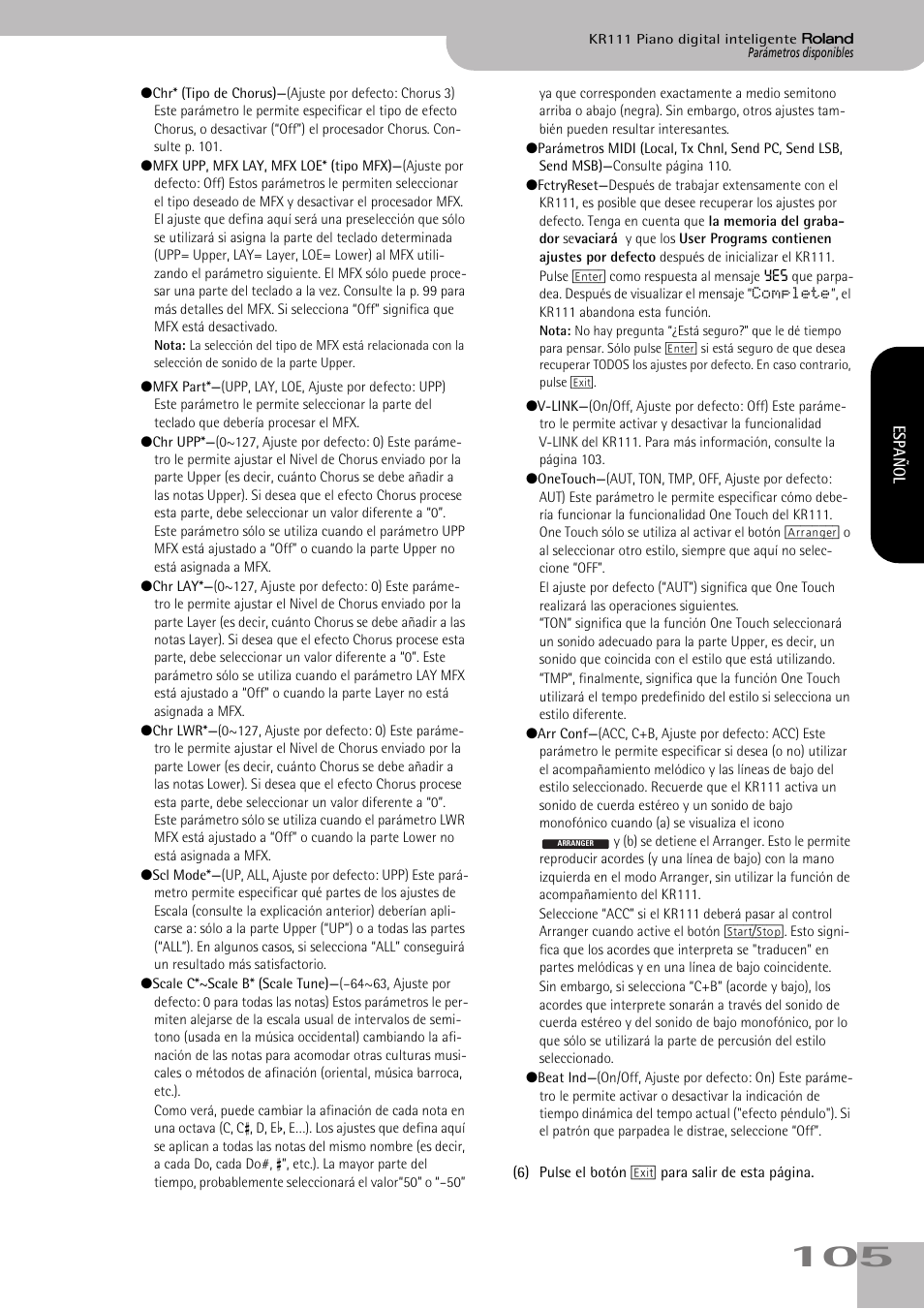 Roland KR111 User Manual | Page 107 / 186