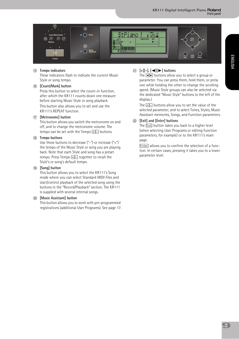 Roland KR111 User Manual | Page 11 / 186