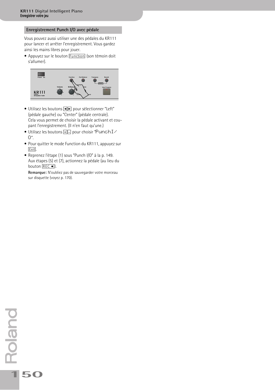 Roland KR111 User Manual | Page 152 / 186