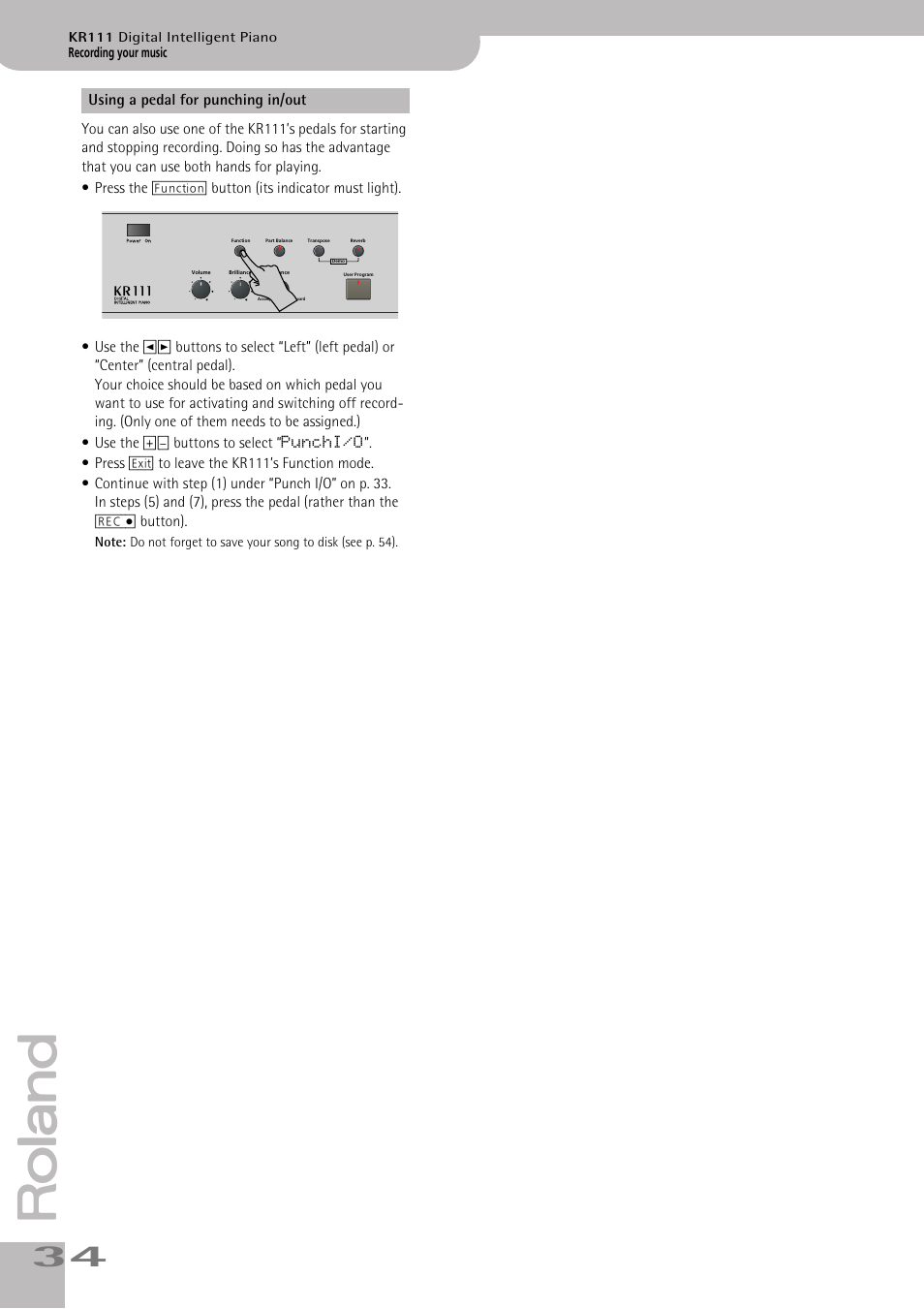 Roland KR111 User Manual | Page 36 / 186