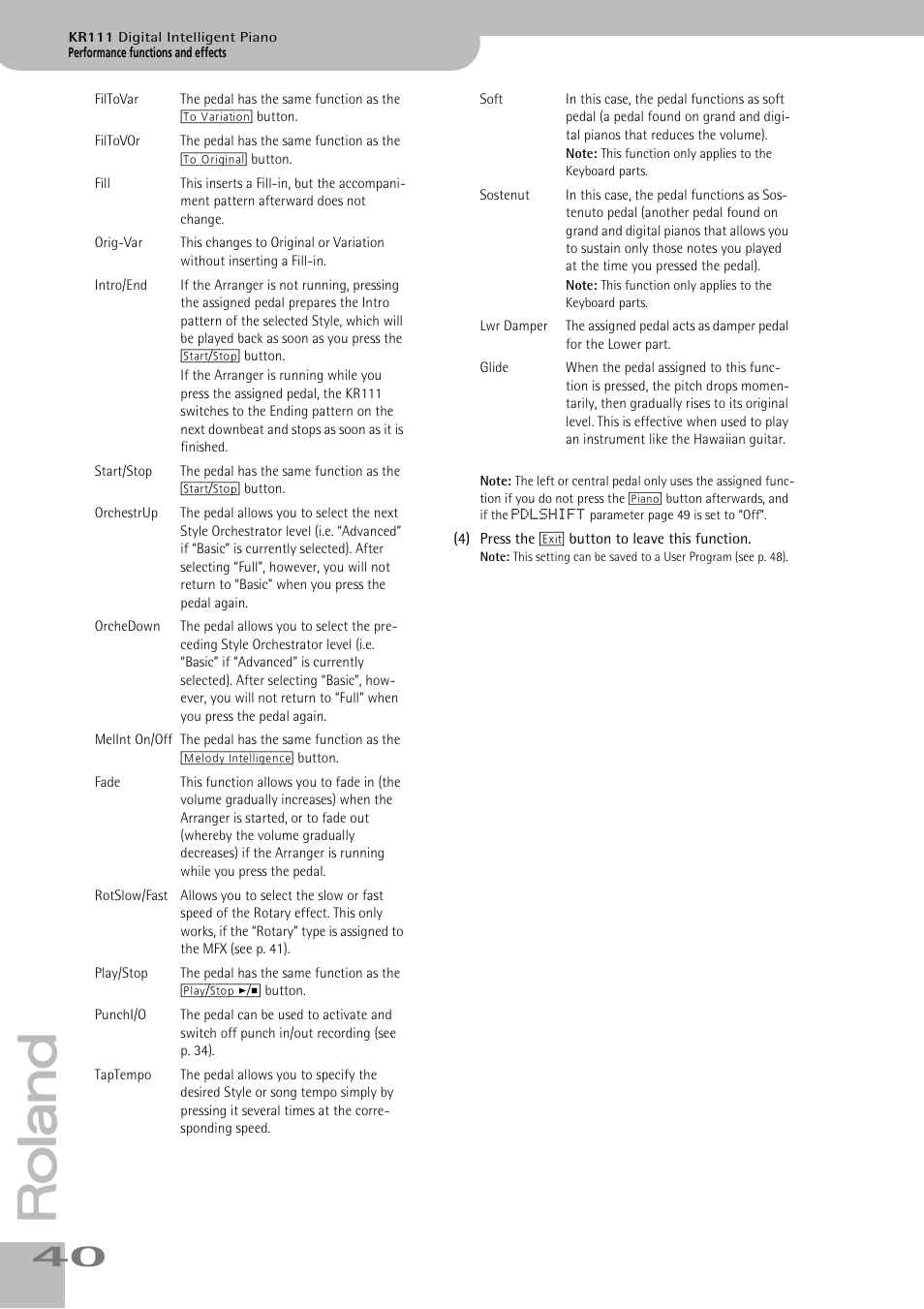 Roland KR111 User Manual | Page 42 / 186