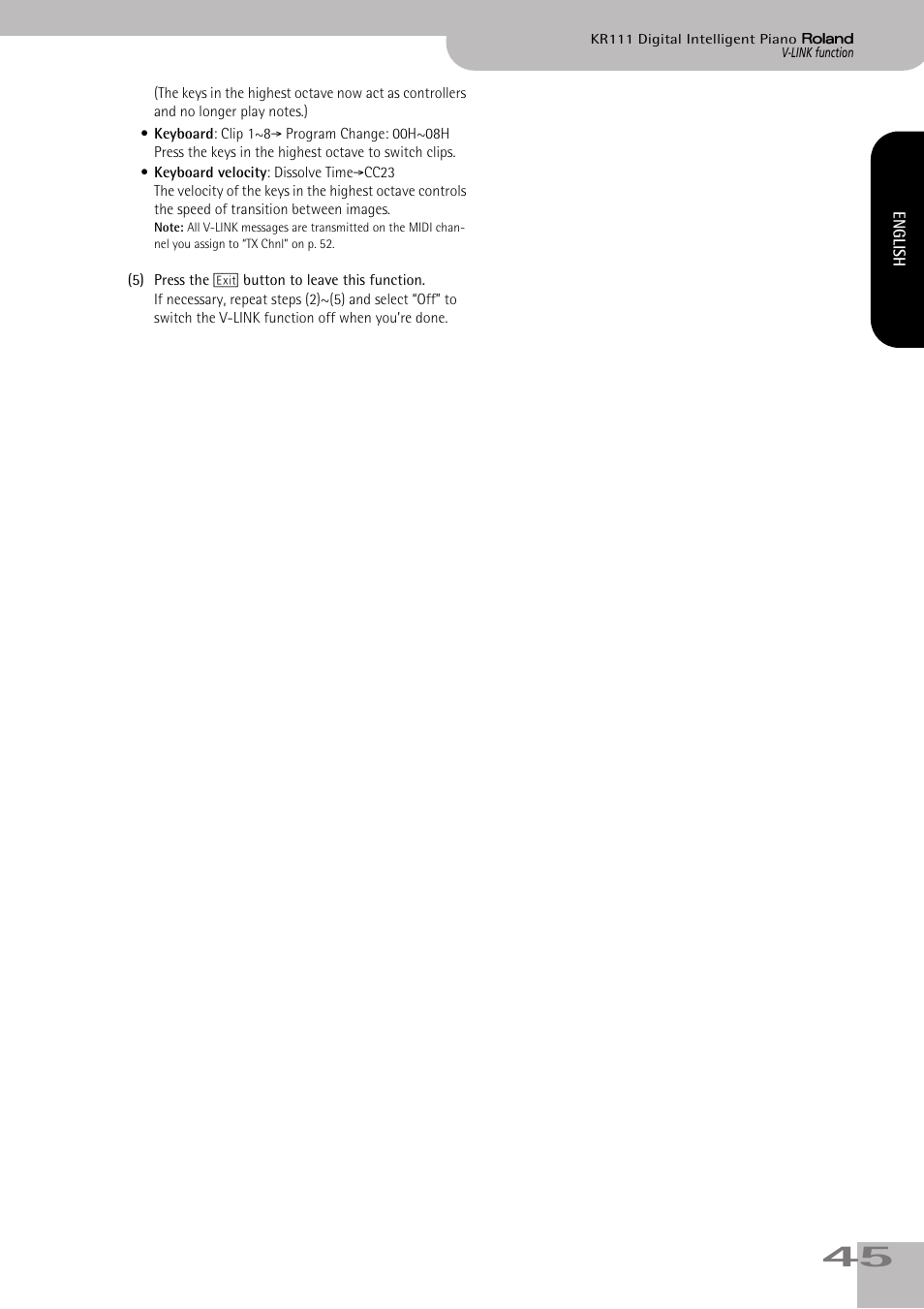 Roland KR111 User Manual | Page 47 / 186