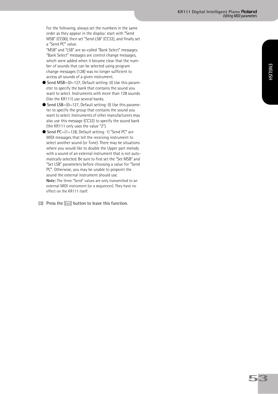 Roland KR111 User Manual | Page 55 / 186