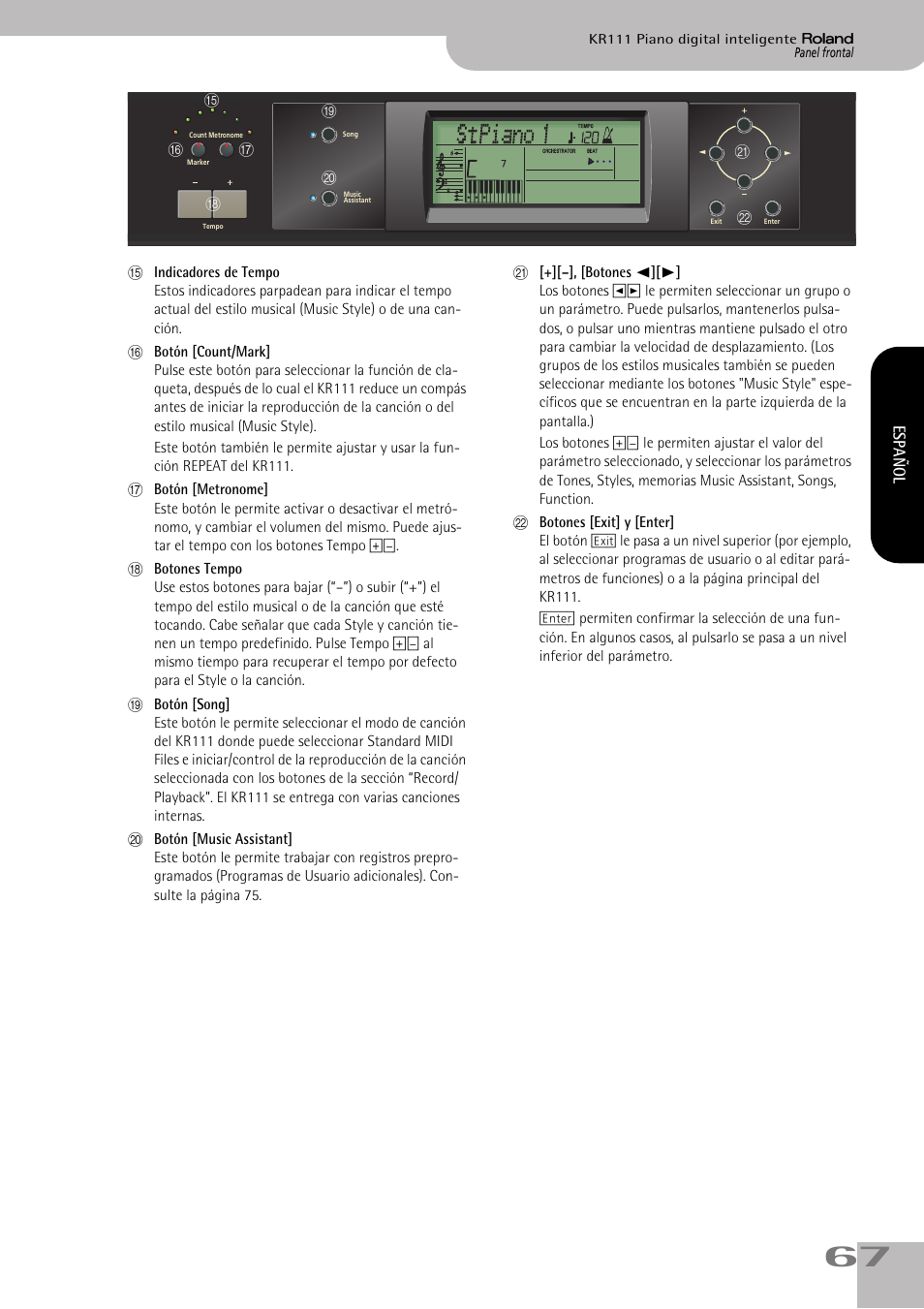 Roland KR111 User Manual | Page 69 / 186