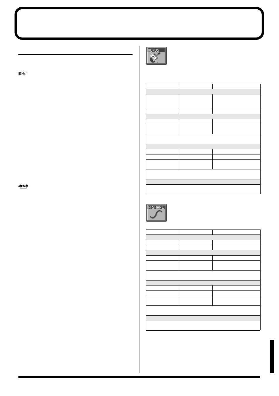 Cosm list, Cosm parameters, Overdrive / distortion | Wave shape, P. 111), Appendices | Roland V-Synth User Manual | Page 111 / 180