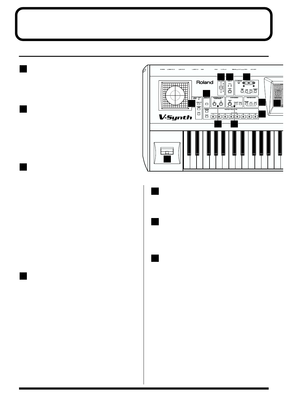 Panel descriptions, Front panel | Roland V-Synth User Manual | Page 12 / 180