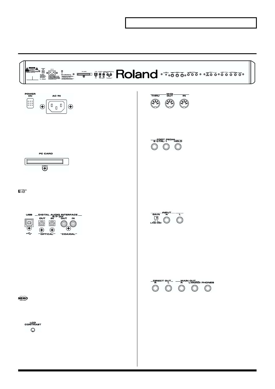 Rear panel, 15 panel descriptions | Roland V-Synth User Manual | Page 15 / 180