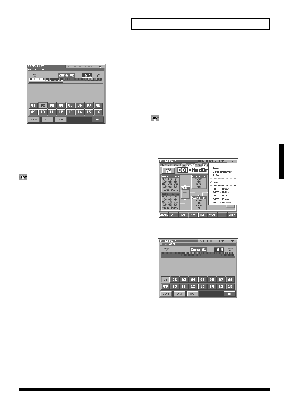 Creating a drum patch (drum), 53 creating a patch, Creating a patch | Roland V-Synth User Manual | Page 53 / 180