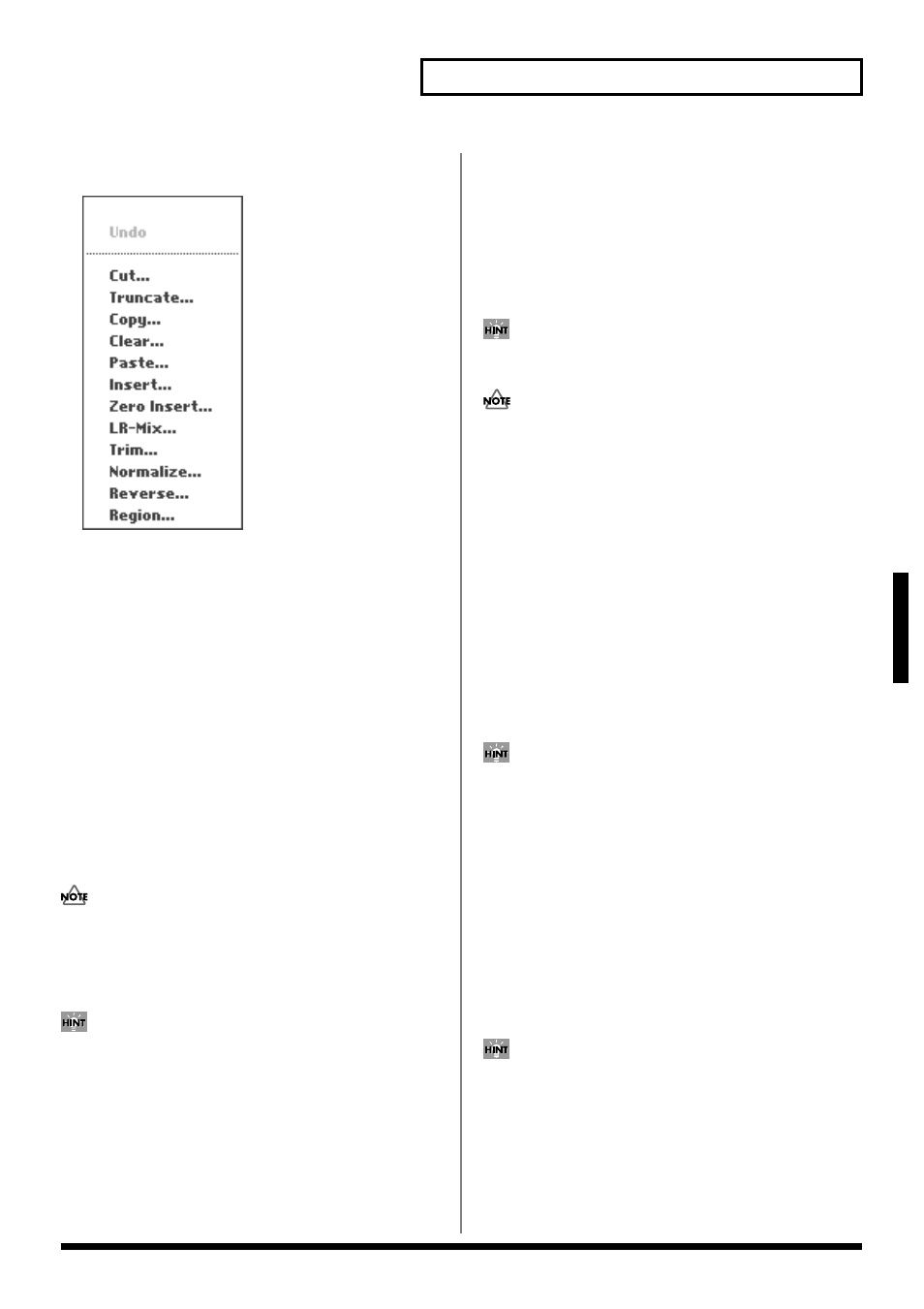 67 creating and editing samples (sample mode), Sample editing functions | Roland V-Synth User Manual | Page 67 / 180