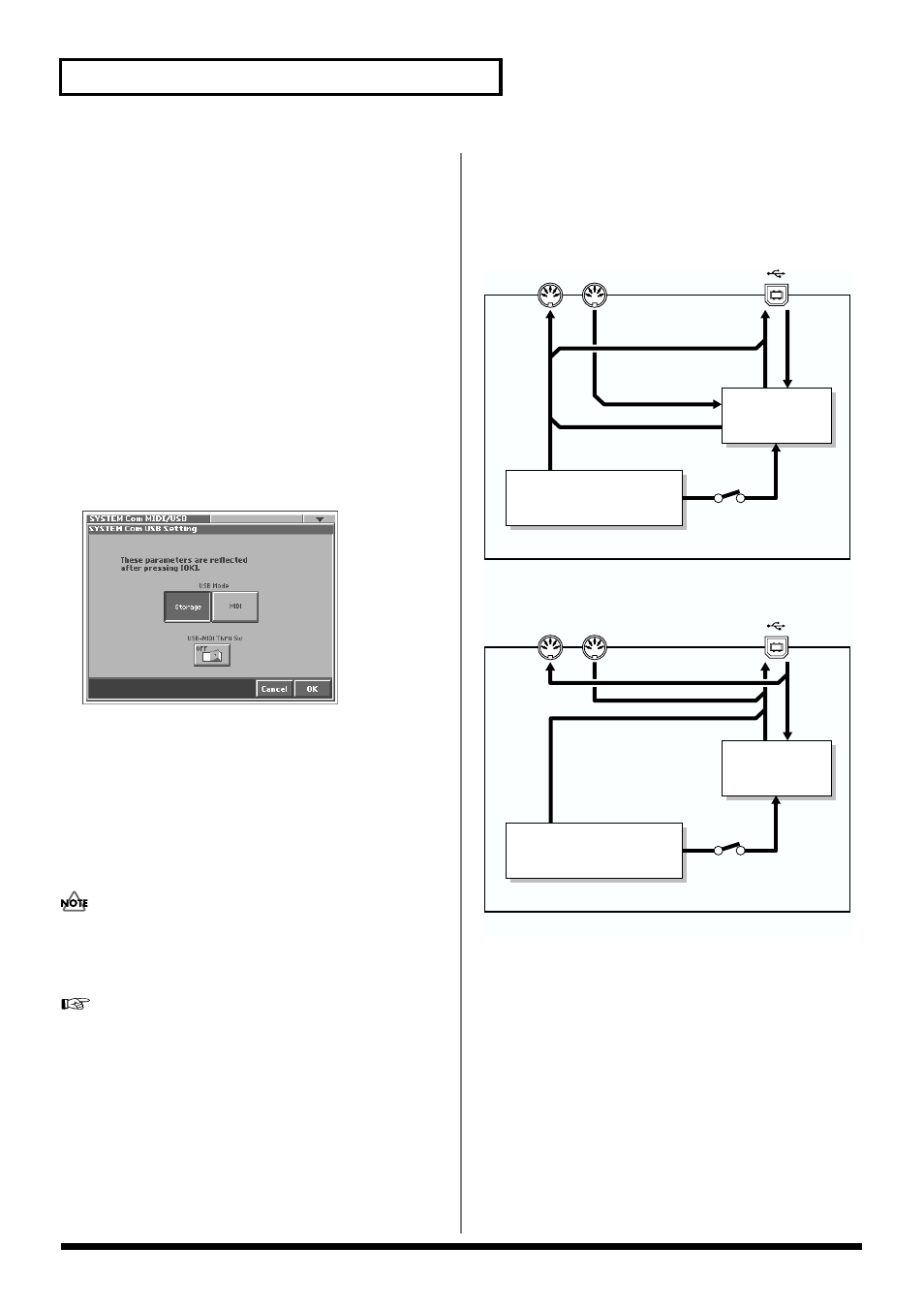 76 settings common to all modes (system mode), Usb setup | Roland V-Synth User Manual | Page 76 / 180