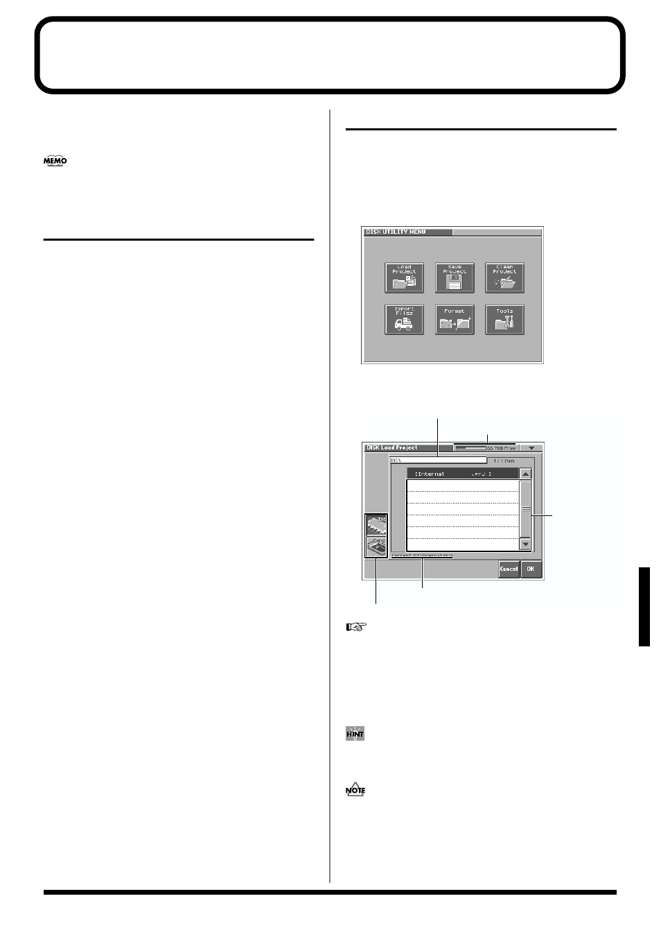 Disk-related functions (disk mode), About disk utility, Basic disk utility operations | About disk utility basic disk utility operations | Roland V-Synth User Manual | Page 83 / 180