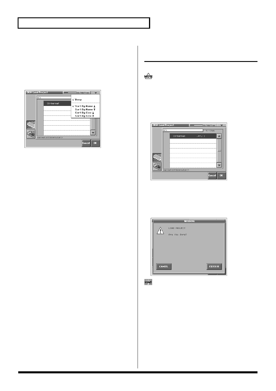 Sorting the files displayed in the file list, P. 84), 84 disk-related functions (disk mode) | Roland V-Synth User Manual | Page 84 / 180