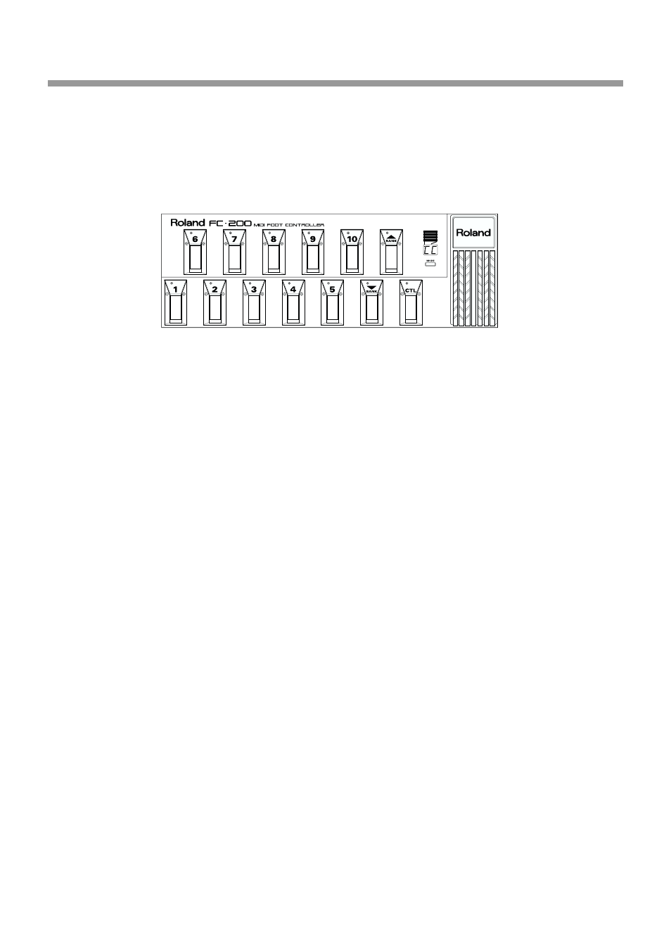 Control change mode, Controller numbers of the pedals, Using the expression pedal | Roland FC-200 User Manual | Page 14 / 48