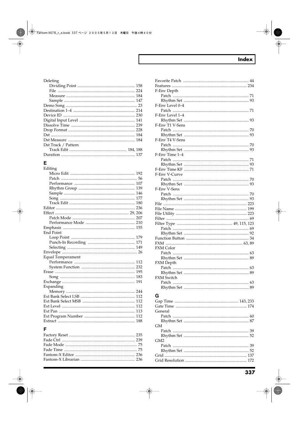 Roland Fantom-X7 User Manual | Page 337 / 348