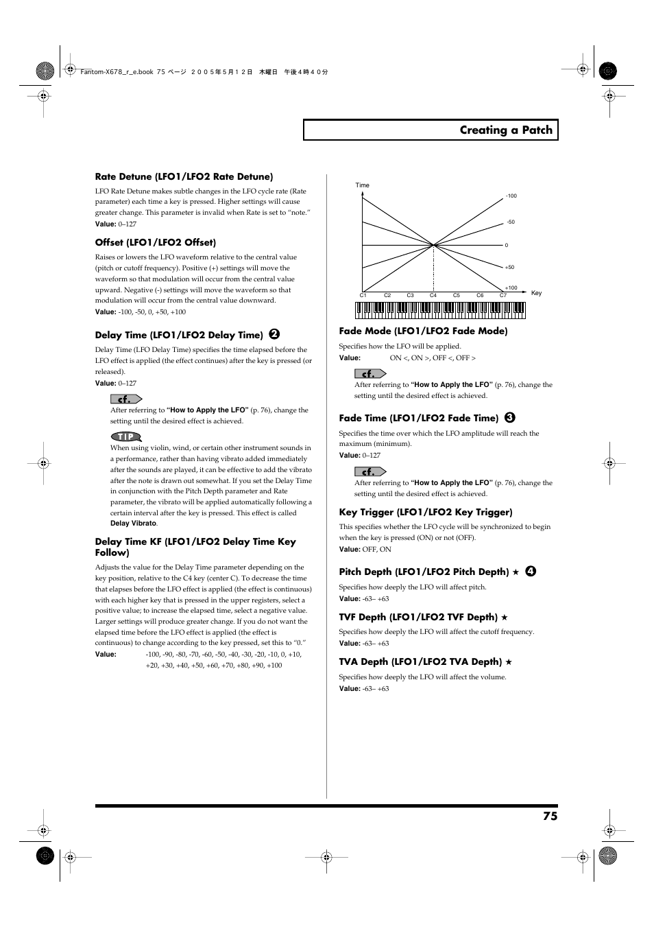 75 creating a patch | Roland Fantom-X7 User Manual | Page 75 / 348