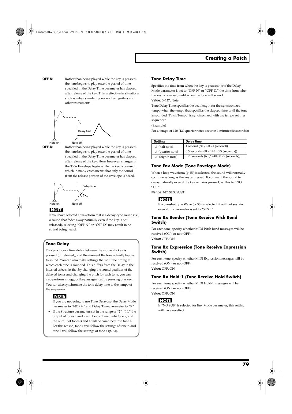 79 creating a patch | Roland Fantom-X7 User Manual | Page 79 / 348