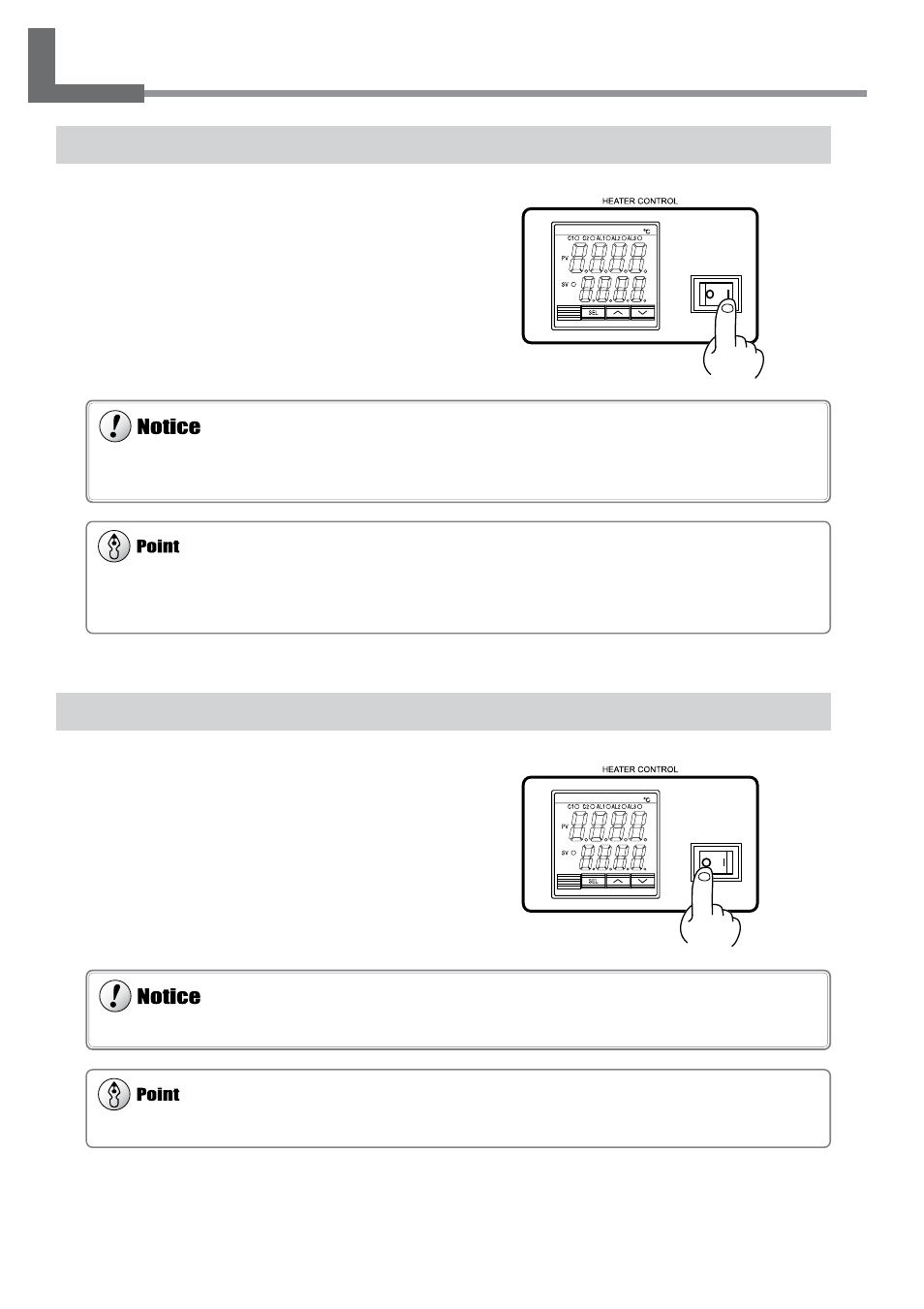 1 switching the print heater on and off, Switching on the print heater, Switching off the print heater | Roland SJ-645EX User Manual | Page 50 / 117