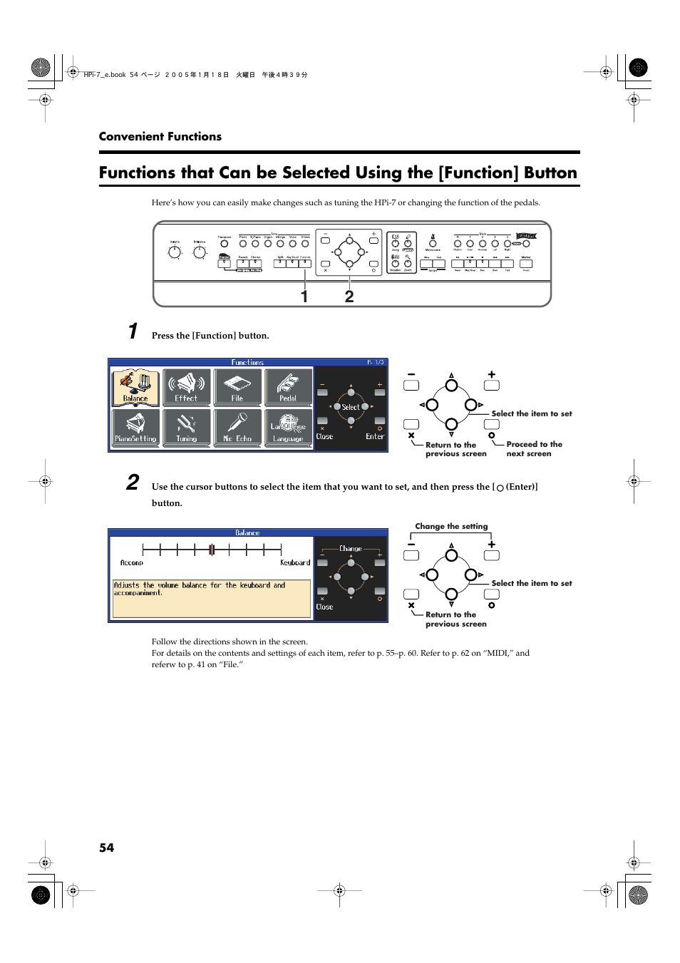 P. 54–p. 63) | Roland HPi-7LE User Manual | Page 54 / 84