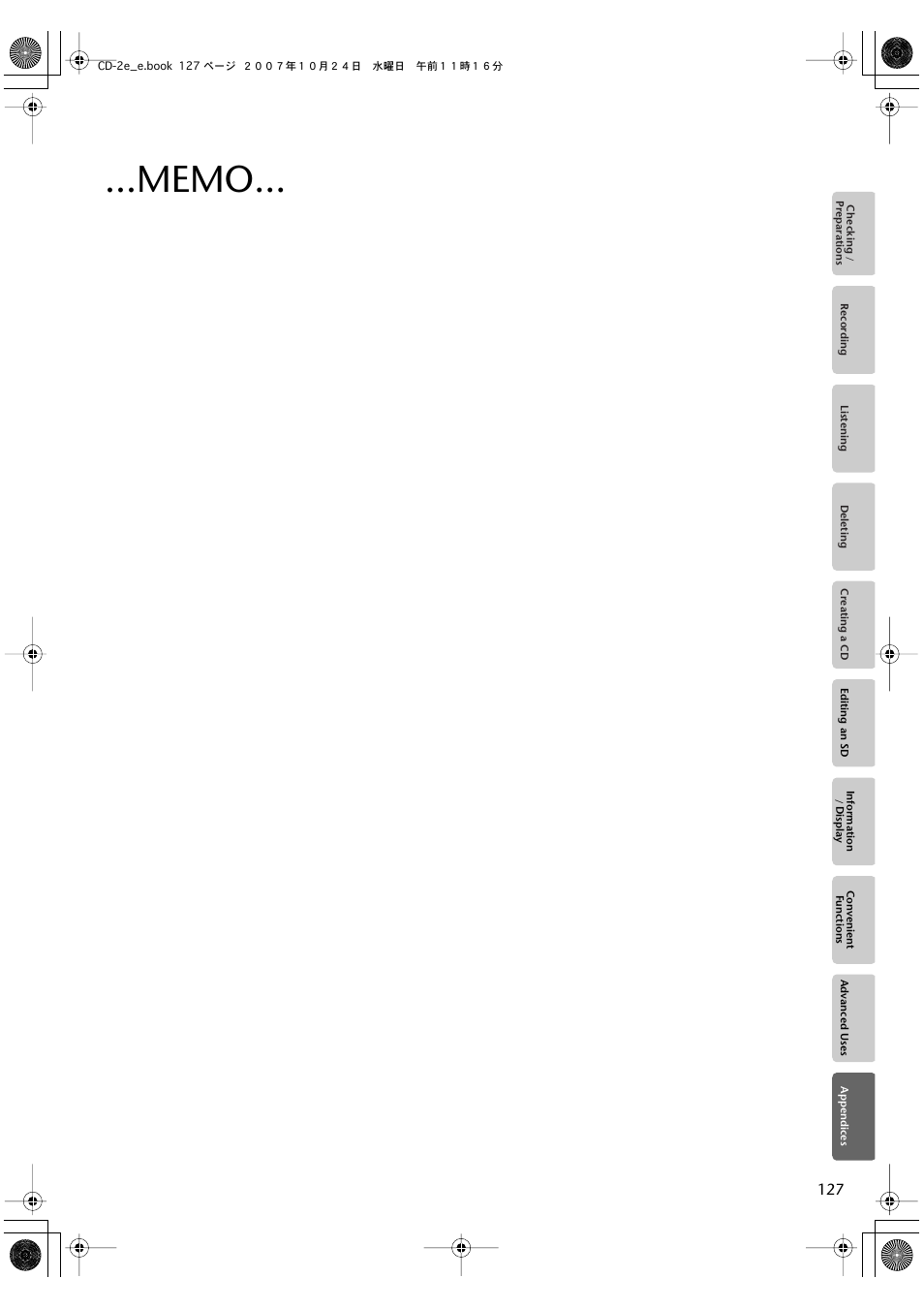 Roland CD-2e User Manual | Page 127 / 132