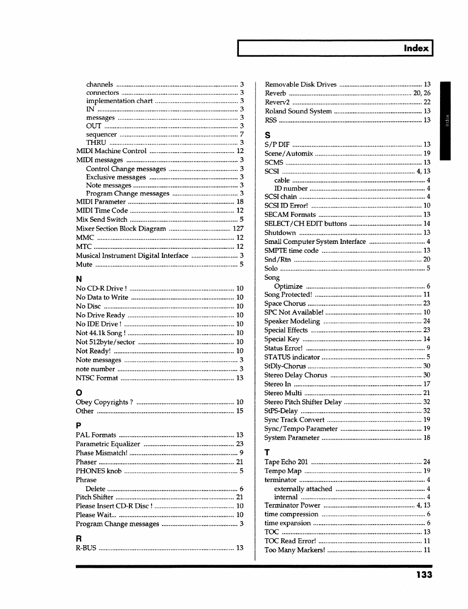 Index | Roland VS-890 User Manual | Page 133 / 140