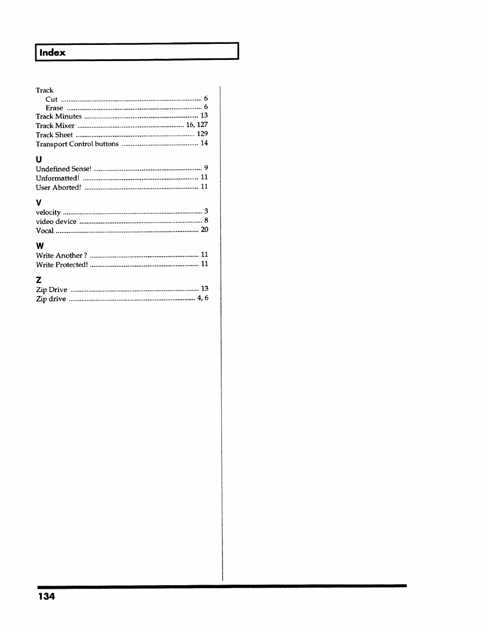 Index | Roland VS-890 User Manual | Page 134 / 140