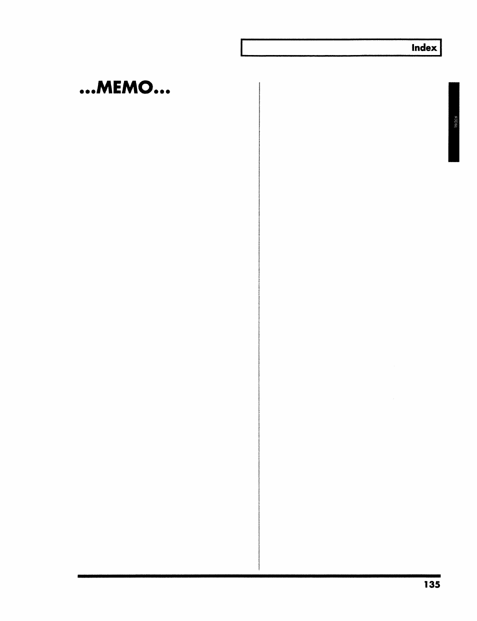 Memo | Roland VS-890 User Manual | Page 135 / 140