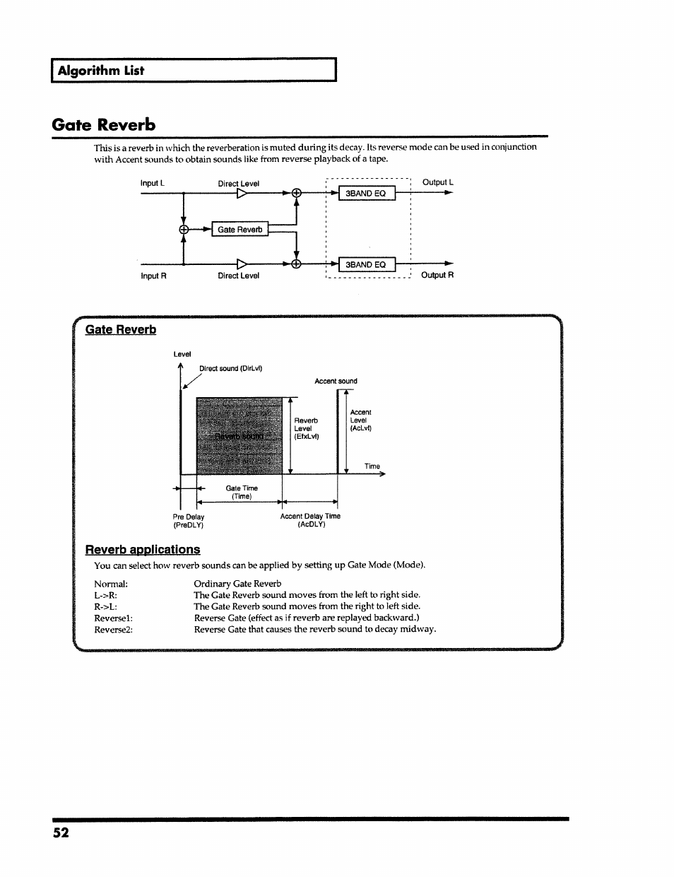 Gate reverb, Reverb applications, Wftbsoqrm | Roland VS-890 User Manual | Page 52 / 140