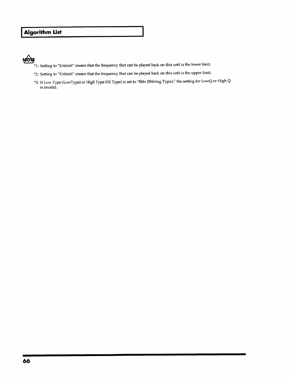 Algorithm list | Roland VS-890 User Manual | Page 66 / 140