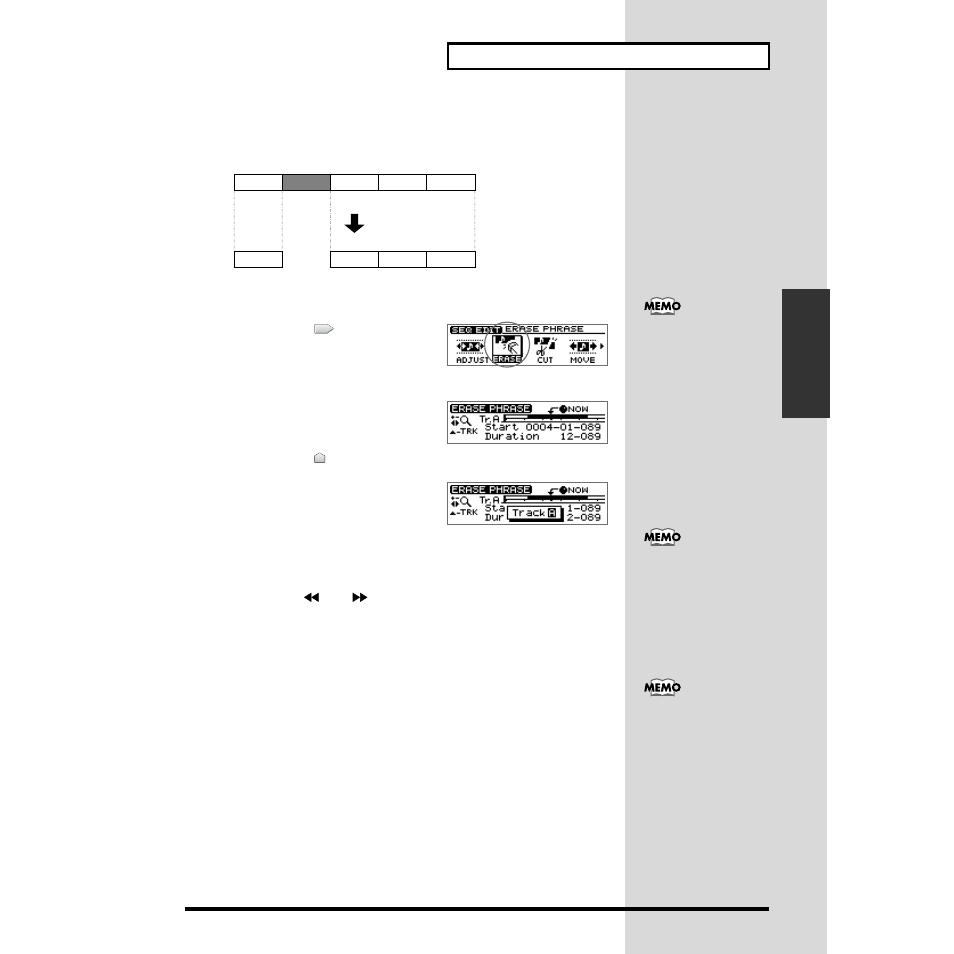 Erasing phrases—erase | Roland CDX-1 User Manual | Page 101 / 252