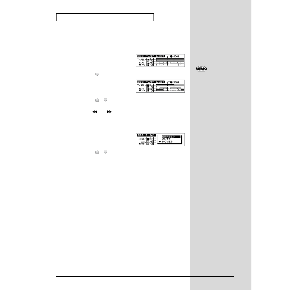 Edit on sequence play list screen—quick edit | Roland CDX-1 User Manual | Page 106 / 252