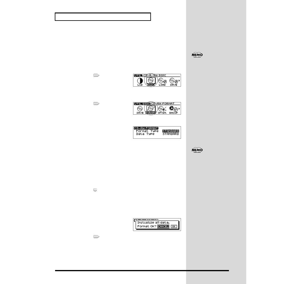 Erasing the entire contents of a cd-rw disc | Roland CDX-1 User Manual | Page 112 / 252
