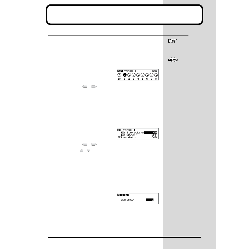 Preparing to write a cd-r disc—mixdown, Adjusting the tone of each audio track—equalizer, P. 132) | P. 132, Preparing to write a cd-r disc—mixdown” (p. 132) | Roland CDX-1 User Manual | Page 132 / 252