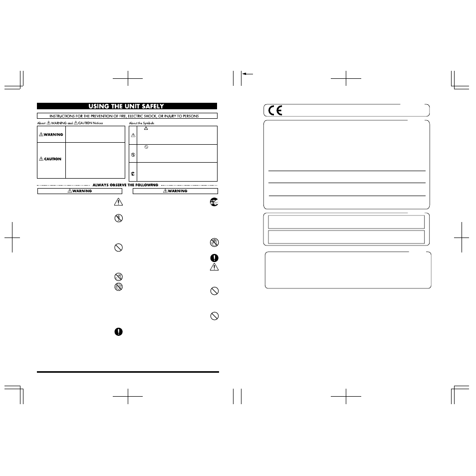 Notice avis | Roland CDX-1 User Manual | Page 2 / 252