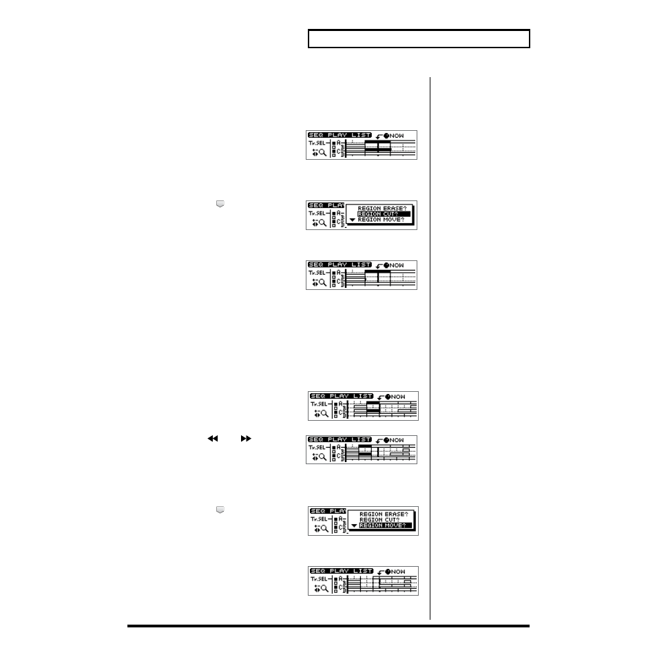 Cutting segments—cut, Moving to a another location—move | Roland CDX-1 User Manual | Page 239 / 252