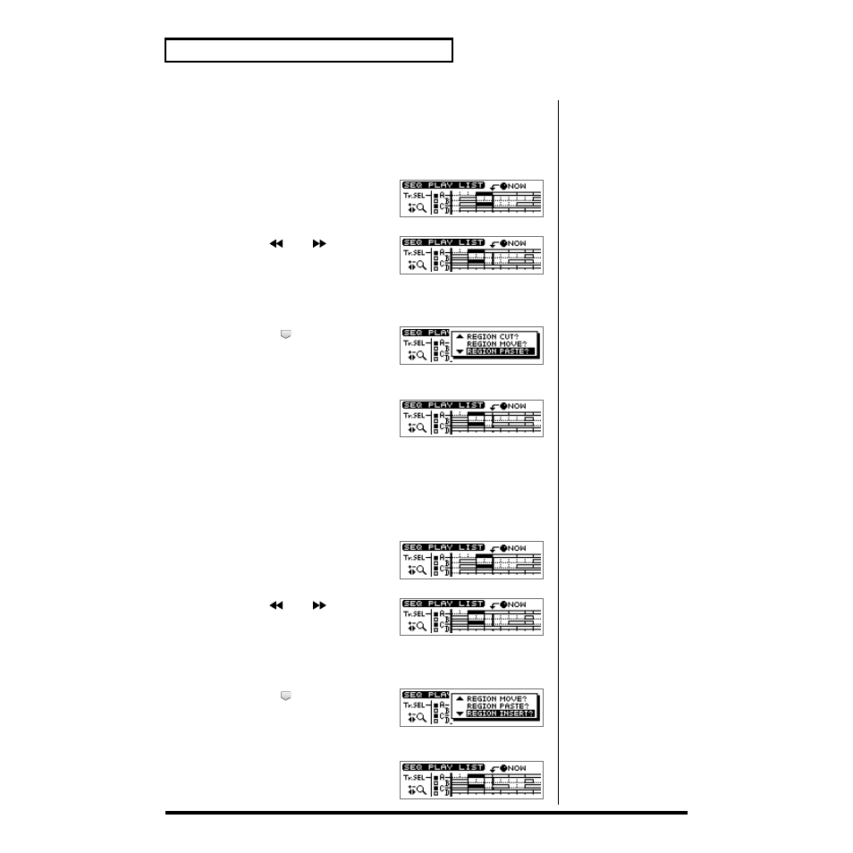 Pasting to a another location—paste, Inserting to a another location—insert | Roland CDX-1 User Manual | Page 240 / 252