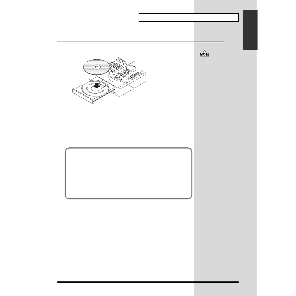 Inserting/removing a disc, Inserting a disc | Roland CDX-1 User Manual | Page 35 / 252