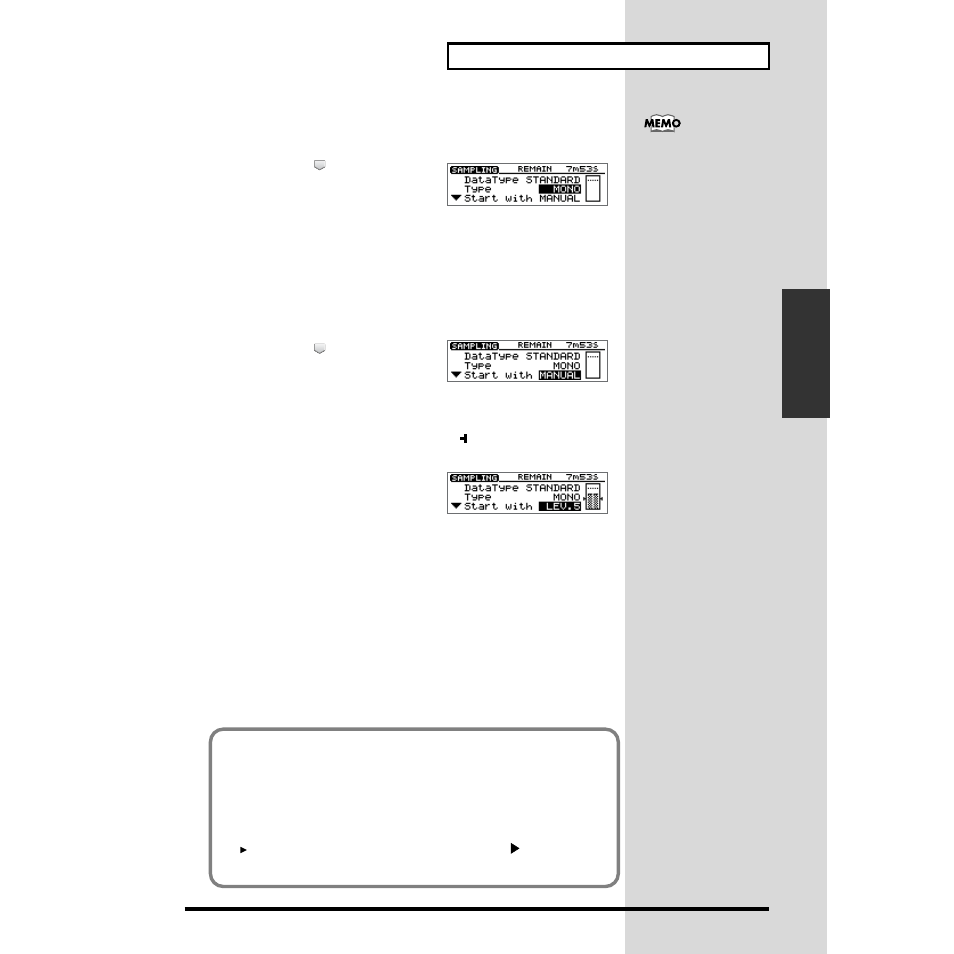 Specifying stereo or mono—type, P. 61) | Roland CDX-1 User Manual | Page 61 / 252